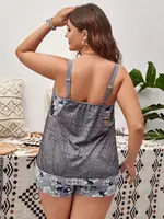 Роздільний купальник із шорами. Сірий. Костюм для пляжу. 2XL