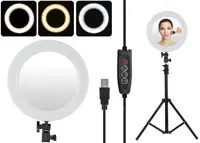 Кільцева LED лампа діаметром RA-95 (26 см) з пультом і дзеркалом Black (14400)