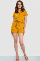 Жіночий комбінезон в горох, колір гірчичний, 230R160-5