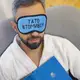 Маска для сна с принтом, дорожная повязка для глаз, бархат Тато втомився 18,5×8,5 см