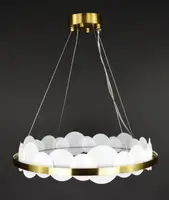 Люстра світлодіодна підвісна LED світильник для квартири на стелю лед 27870 Латунь 30-75х58х58 см.
