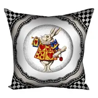 Подушка c принтом габардиновая Белый кролик 50x50 (5P_WON031)