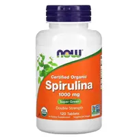 Натуральная добавка NOW Spirulina 1000 mg Certified Organic, 120 таблеток