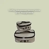 Набір органайзерів для одягу та косметики у валізу (бежевий)
