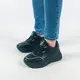 Кроссовки женские на платформе черные из эко кожи