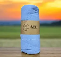 Простынь на резинке махровая SFR Textille синий 180х200см