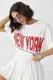 Футболка oversize з написом New York - білий цвет, ONE SIZE