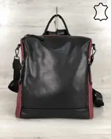 Сумка рюкзак Taus черный с бордовым