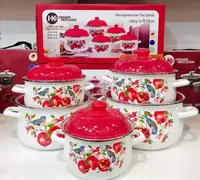 Набор эмалированных кастрюль Higher Kitchen НК-309 5 штук Набор эмалированных кастрюль