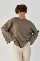 В'язана однотонна кофта з широкими рукавами - кавовий цвет, ONE SIZE