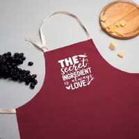 Фартук "The secret ingredient is always love", Бургунди