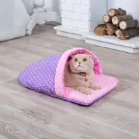 Лежанка для кота та собаки Тапочок фіолетовий з рожевим