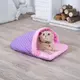 Лежанка для кота и собаки Тапочек фиолетовая с розовым