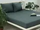 Простынь на резинке + наволочки 180х200х20 Dark grey TAG prostrez22-042