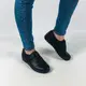 Мокасины туфли женские черные из эко кожи с липучкой