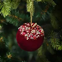 Іграшка на ялинку YES Яблуко 974993 8 см бордова