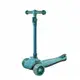 Детский самокат Lesko BAQ-016 Turquoise трехколесный складной для самых маленьких светящиеся колеса