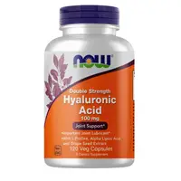 Препарат для суставов и связок NOW Double Strength Hyaluronic Acid 100 mg, 120 вегакапсул