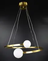 Люстра светодиодная подвесная LED светильник для квартиры на потолок лэд 26868 Латунь 40-150х80х80 см.