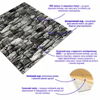 Декоративная 3D панель самоклейка 700x770x5мм Черный камень Екатеринославский (040) SW-00000483