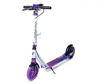 Двухколесный самокат Scale Sports SS-32, складной, ручной тормоз, Led-фонарик. White and violet (1578370478)