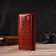 Женский кошелек из лакированной натуральной кожи с тиснением под крокодила CANPELLINI 21705 Коричневый