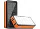 Водонепроницаемый Power Bank + Фонарь с солнечной батареей, оранжевый 30000 mA