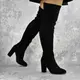 Женские ботфорты на каблуке Fashion Taffy 1457 39 размер 25 см Черный