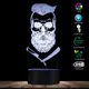 3D светильник Barber Skull RESTEQ — светодиодная лампа череп парикмахера, 7 цветов, USB/батарейки