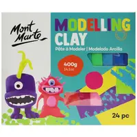 Воздушный пластелин Mont Marte Modelling Clay 400g глина для лепки 24 шт.разноцветный для моделирования