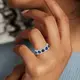 Кольцо женское с синими цирконами код 2307