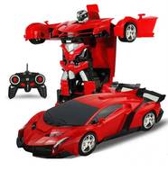 Машинка Трансформер Lamborghini Robot Car Size 18 Красная