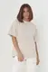 Однотонна жіноча футболка в стилі oversize - бежевий цвет, S