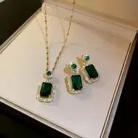 Комплект прикрас жіночий цепочка з кулоном, кільце і сережки код 2394