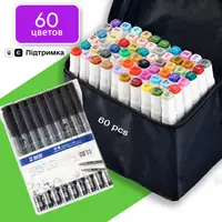 Маркеры двусторонние Touch 60 цветов и набор лайнеров 9 шт для эскизов и скетчей, набор фломастеров