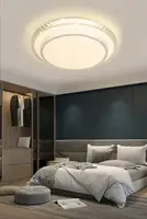 Сучасний круглий світильник стельовий LED для кімнати кухні ванної з пультом 27017 Білий 8х50х50 см.