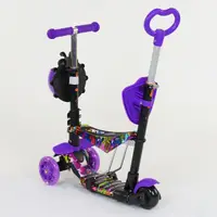 Самокат 5 в 1 Best Scooter, PU колеса з підсвічуванням, Абстракція. Multicolor (74062)