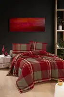 Фланелева постільна білизна сімейна First Choice Flannel Velor Bordeaux 160х220см (2 шт)