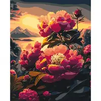 Картина по номерам "Пионы на закате" 40x50 см