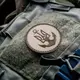 Шеврон на липучке Морская пехота Украины 8 см беж вышитый патч нашивка