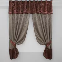 Шторки (270х170см.) с ламбрекеном и подхватами. Цвет коричневый. Код 073к 50-966