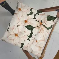 Подушка на стул с завязками, садовый текстиль Белый рождественник 40x40x4 см