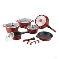 Набор кухонной посуды Royalty Line RL-ES-1014M-burgundy бордовый 14 предметов