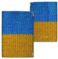 Обложка на паспорт Вязаный украинский флаг (ткань)