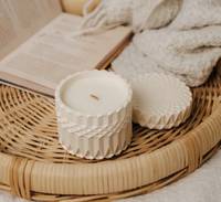 Аромасвічка ROMANTIC TEA SPA BEIGE 100% WOOD WAX 200g 42h Гранд Презент NAC 1084