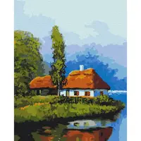 Картина по номерам "Домик у озера" Brushme BS53152 40х50 см