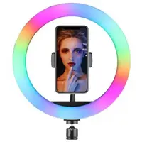 Кільцева LED RGB лампа 26 см з держаком для телефону сівфі кільце для блогера