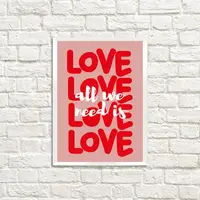 Постер в рамке All you need is Love 15x21 см, A5 (WMT5_22L002_WH)