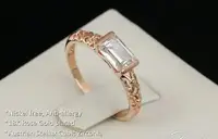 Кільце позолочене жіноче з білим кристалом код 936