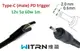 Переходник на 12v (max 5a, 60w) 2.0x0.6(1.0)mm 1m з USB Type-C (male) Power Delivery PD (WITRN) тригер (A class) 1 день гар.